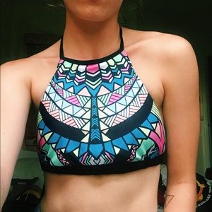 Colorful Geometric Bathing Suit Top